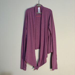 Ivivva Girl's  Wrap Cardigan Purple Size 10 thumbholes snap closure